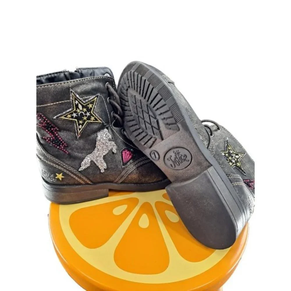 Justice Girls Zip Up‎ Boots Size 7